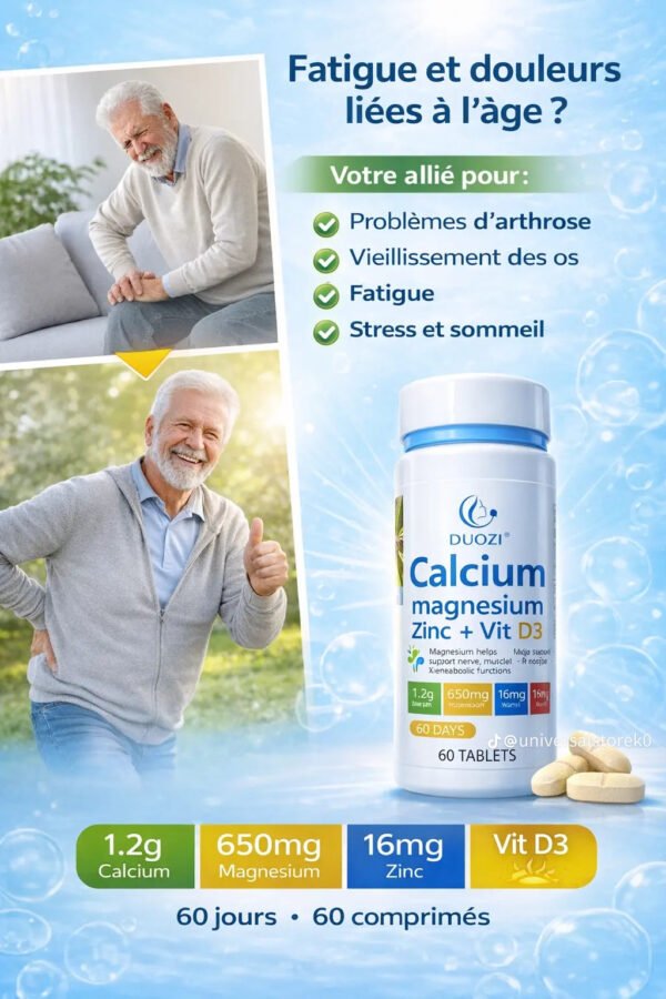 💪 Calcium + Magnésium + Zinc + Vitamine D3